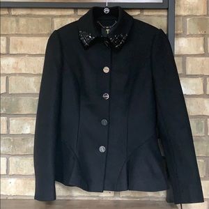 Black wool coat.
